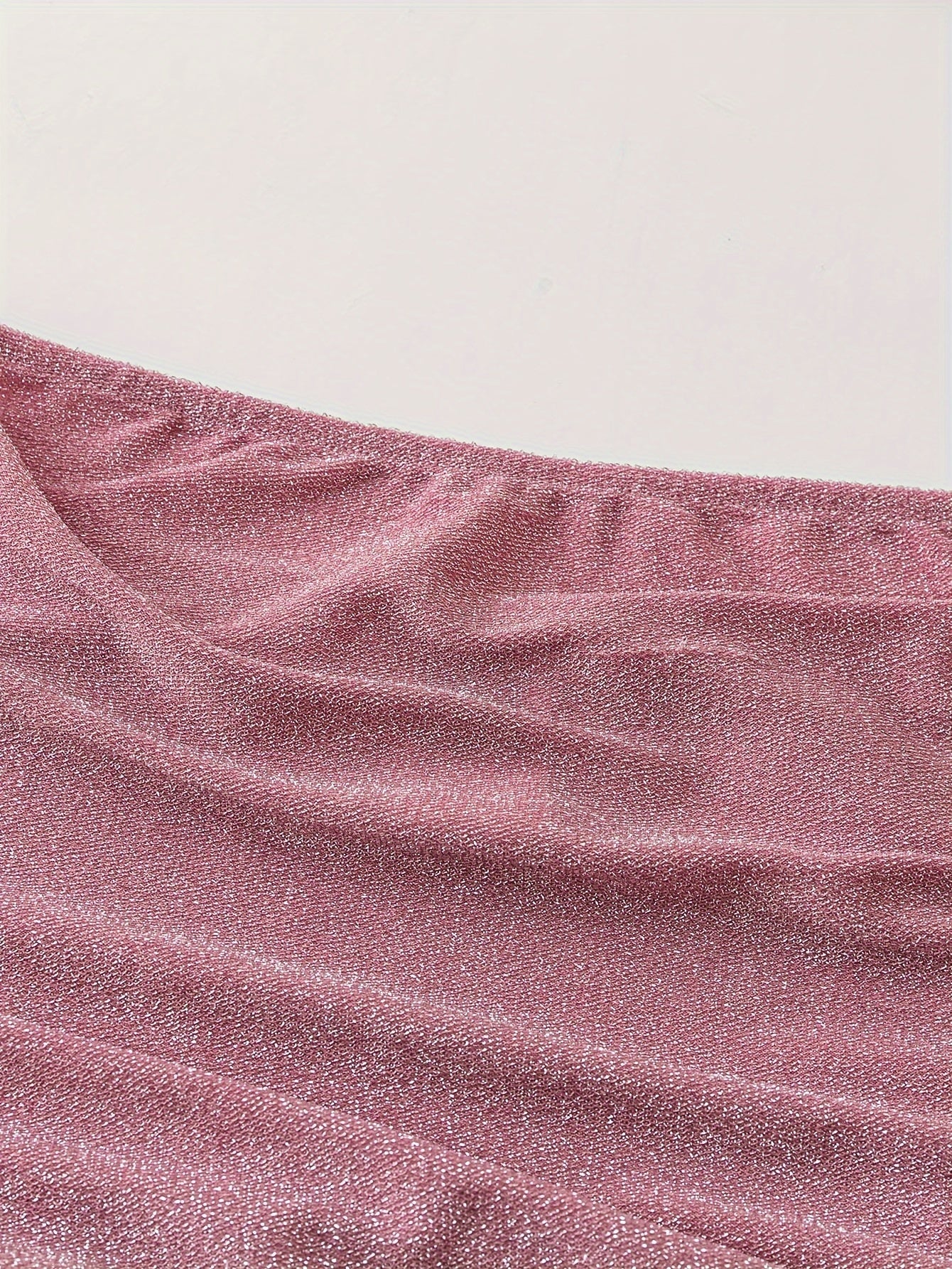 Ladies Solid Color Strapless Dress With Shiny Detailing