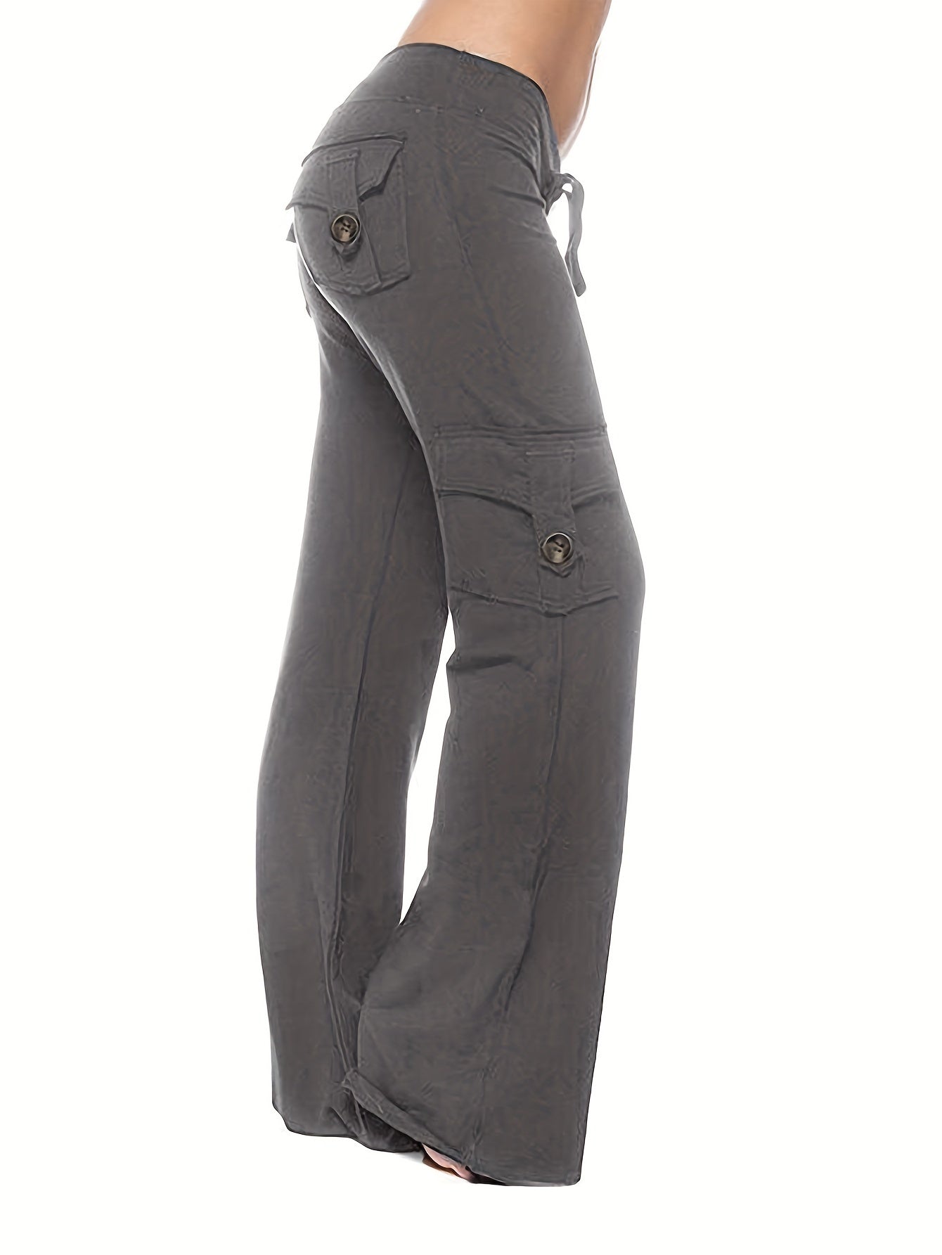 Womens Cargo Hiking Pants Elastic Waist Outdoor Quick Dry Athletic Workout Lounge Pants Joggers Bell Bottoms