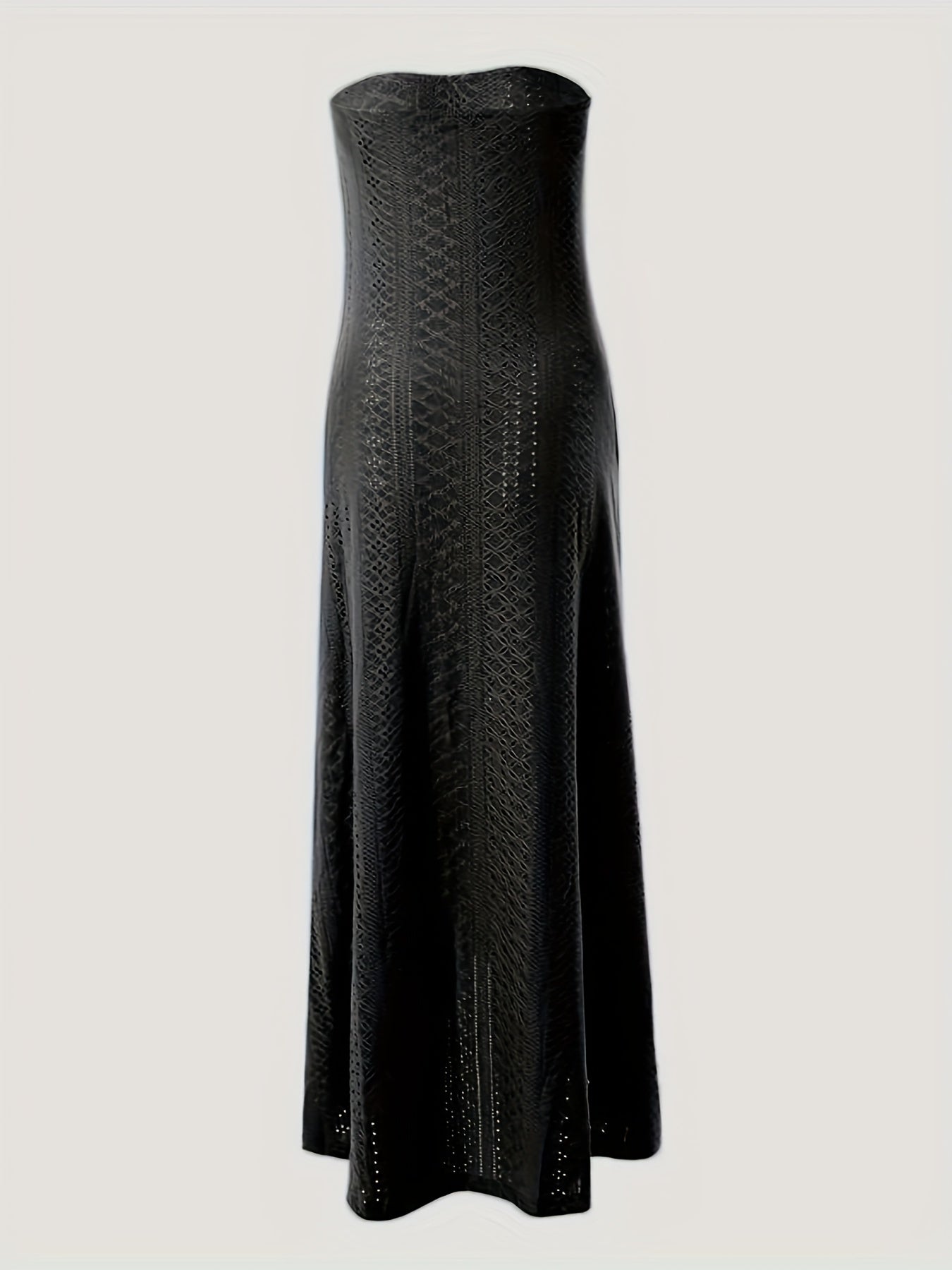 Vestido elegante con bordado hueco y hombros descubiertos para mujer