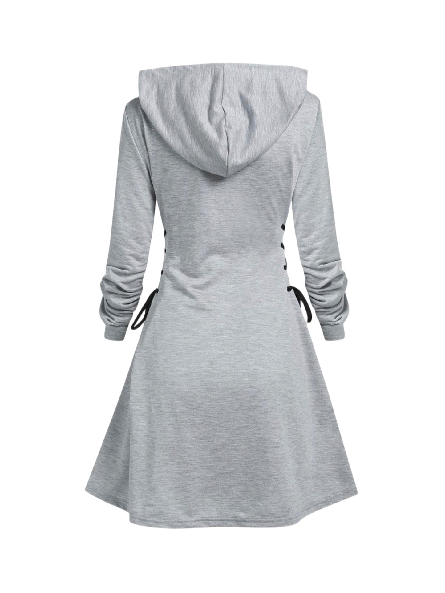 Vestido estilo sudadera con capucha gótica de talla grande, con cordones laterales, elegante y cómodo, lavable a máquina