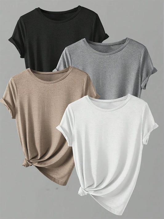 4-Pack Breathable Cotton T-Shirts