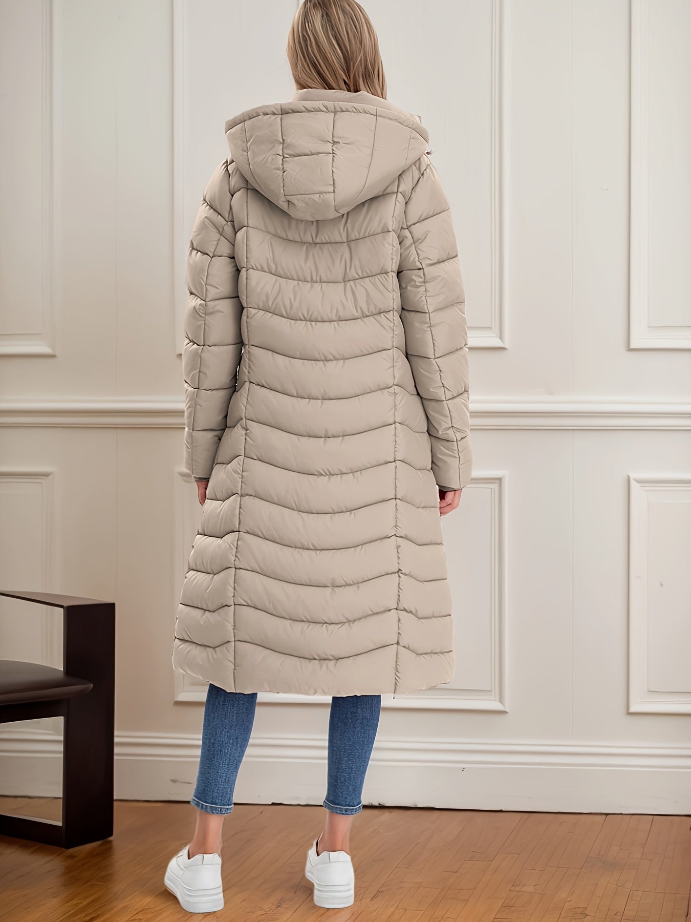 Women's Long Hooded Coat - Multi-Color, Quilted, Warm And Stylish, Available In Multiple Sizes