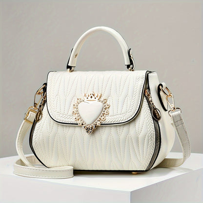 Casual Elegance, Chic Faux Leather Crossbody Bag for Women