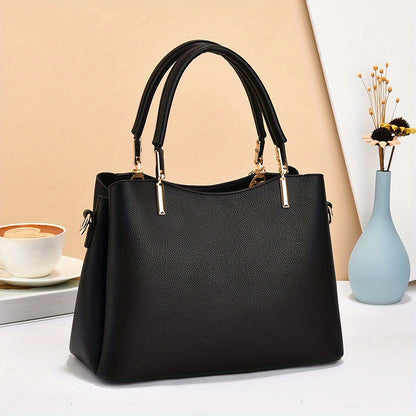 Elegant White Faux Leather Handbag for Women - Chic Fashion Shoulder Bag