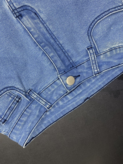 Vaqueros acampanados de tiro alto y elegantes: tejido denim elástico, bolsillos inclinados, color liso, para todas las estaciones, estilo urbano: vaqueros y ropa de moda para mujer con corte acampanado