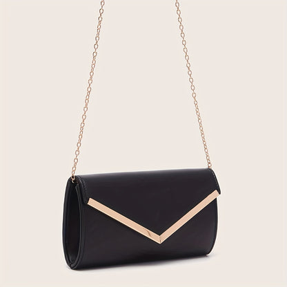 Trendy Envelop Square Crossbody Bag, Faux Leather Shoulder Bag