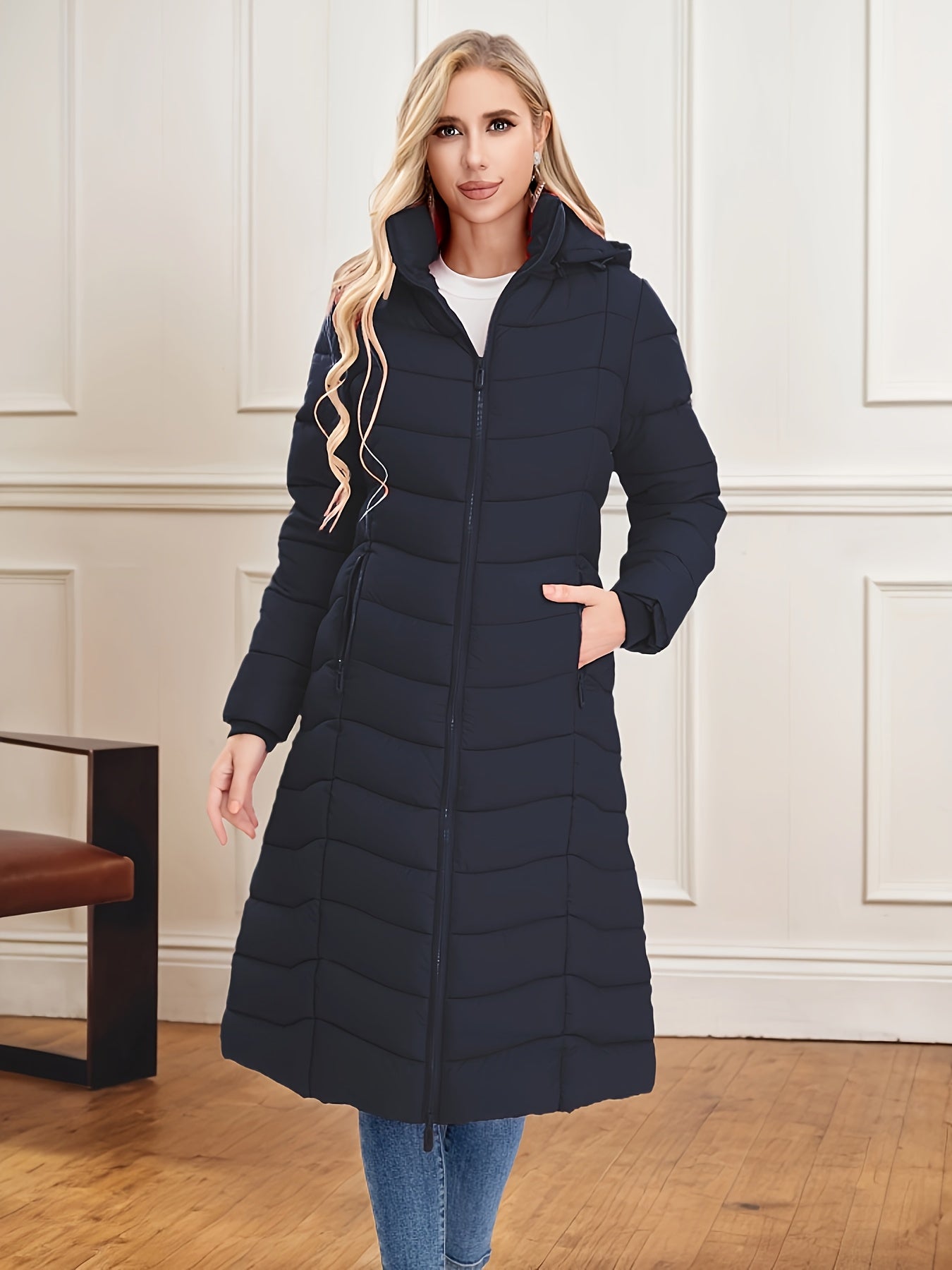 Women's Long Hooded Coat - Multi-Color, Quilted, Warm And Stylish, Available In Multiple Sizes