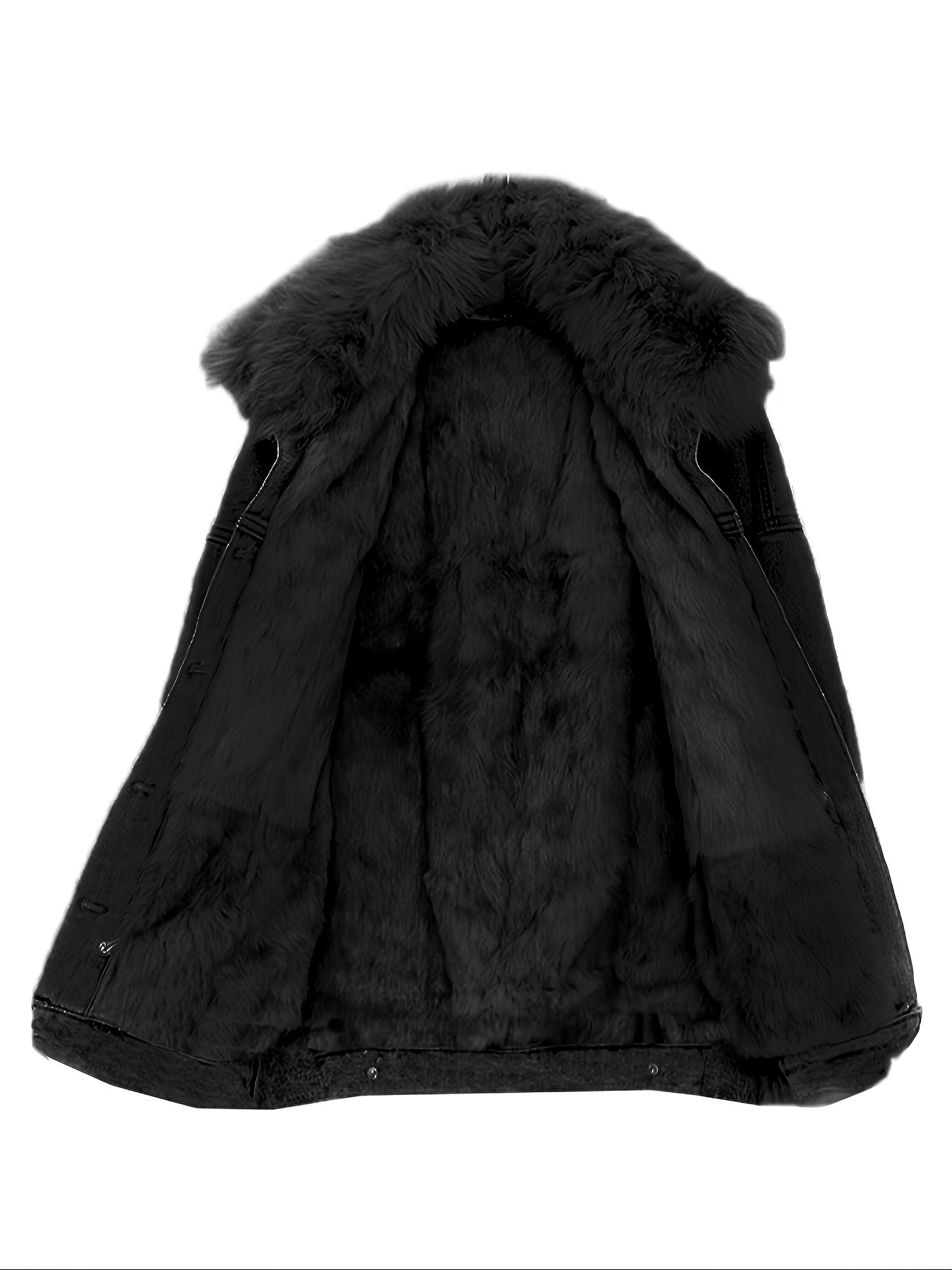 Vintage Style Women'S Faux Fur Collared Denim Jacket, Non-Stretch Woven Fabric, Fall/Winter Warm Outerwear