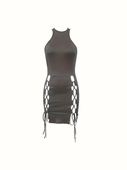 Vestido ajustado sexy de tirantes para mujer - Cuello redondo