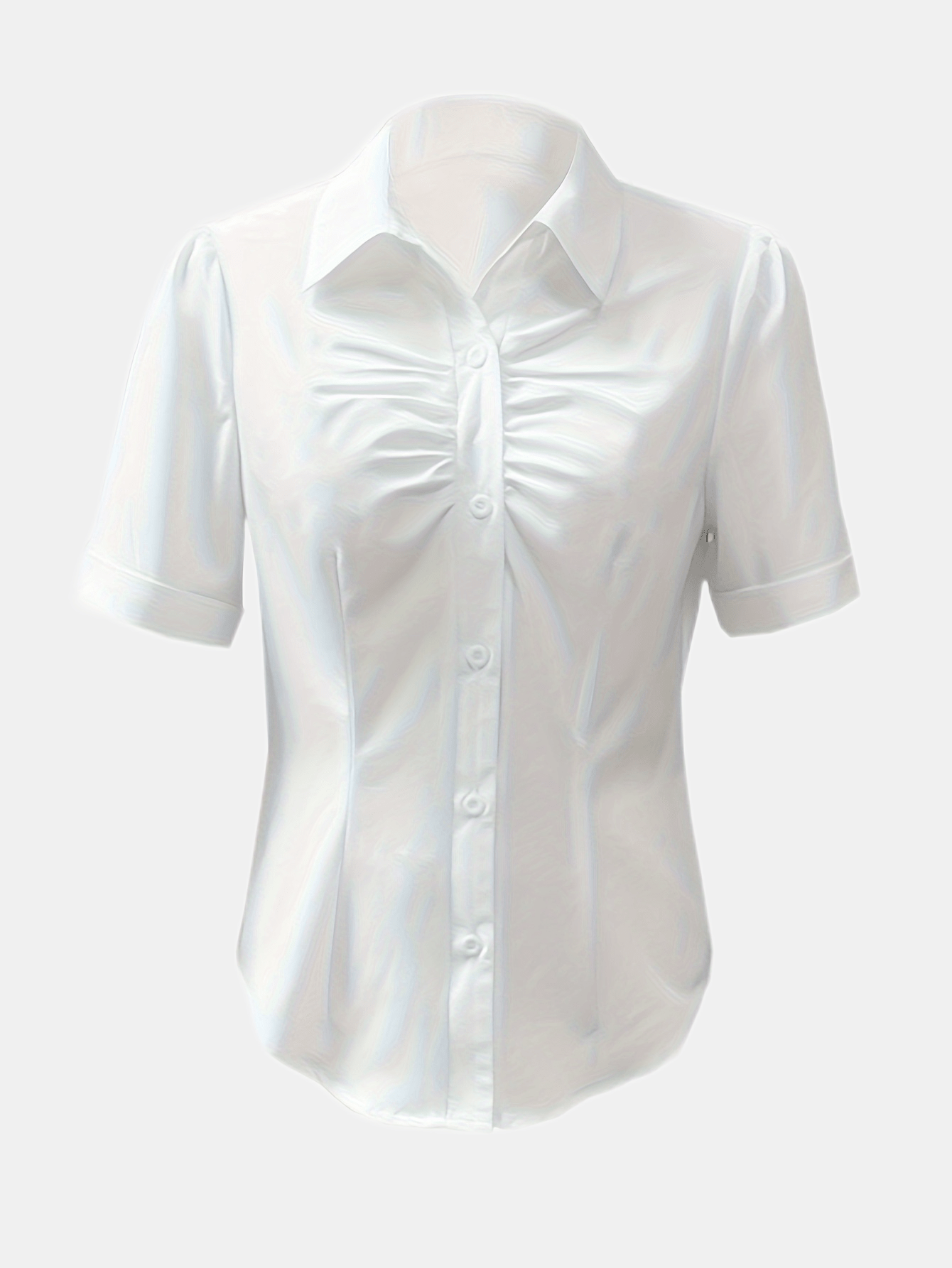 Blusa elegante de cuello cruzado, transpirable y elegante, manga corta para primavera y verano: prenda esencial de moda de moda para mujer