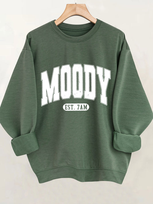 Cozy Letter Print Crew Neck Pullover Sweatshirt