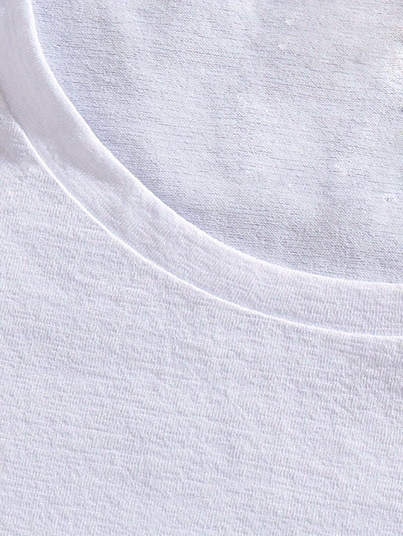 Camiseta de cuello redondo con estampado de letras, camiseta informal de manga corta para primavera y verano, ropa de mujer