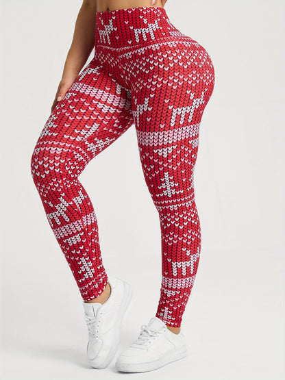 Women's High Waist Christmas Print Casual Sports Skinny Yoga Leggings, Women's Sportswear & Clothing