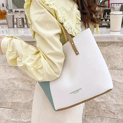 1Pc Spacious Luxurious Soft Leather Ladies Tote Handbag