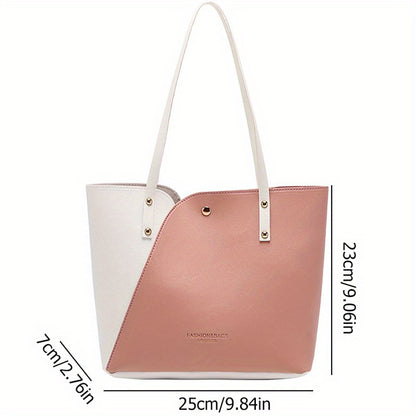 1Pc Spacious Luxurious Soft Leather Ladies Tote Handbag