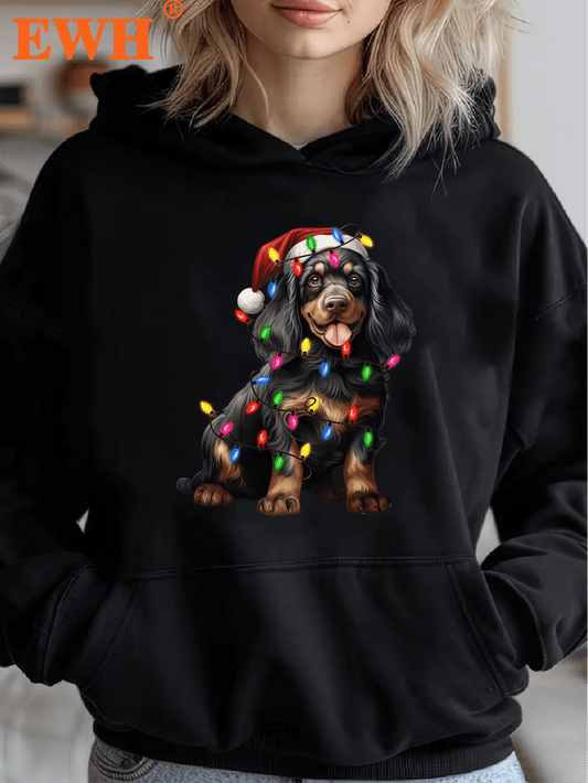 EWH Christmas sweatshirt female Santa Claus pullover ugly Christmas sweater funny holiday party long sleeve top DF006