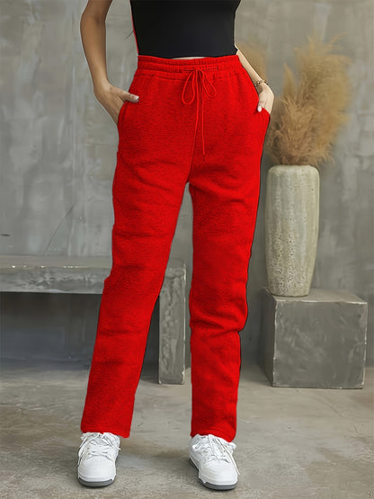 Cozy Drawstring Loose Fit Sweat Pants - LuxyXO