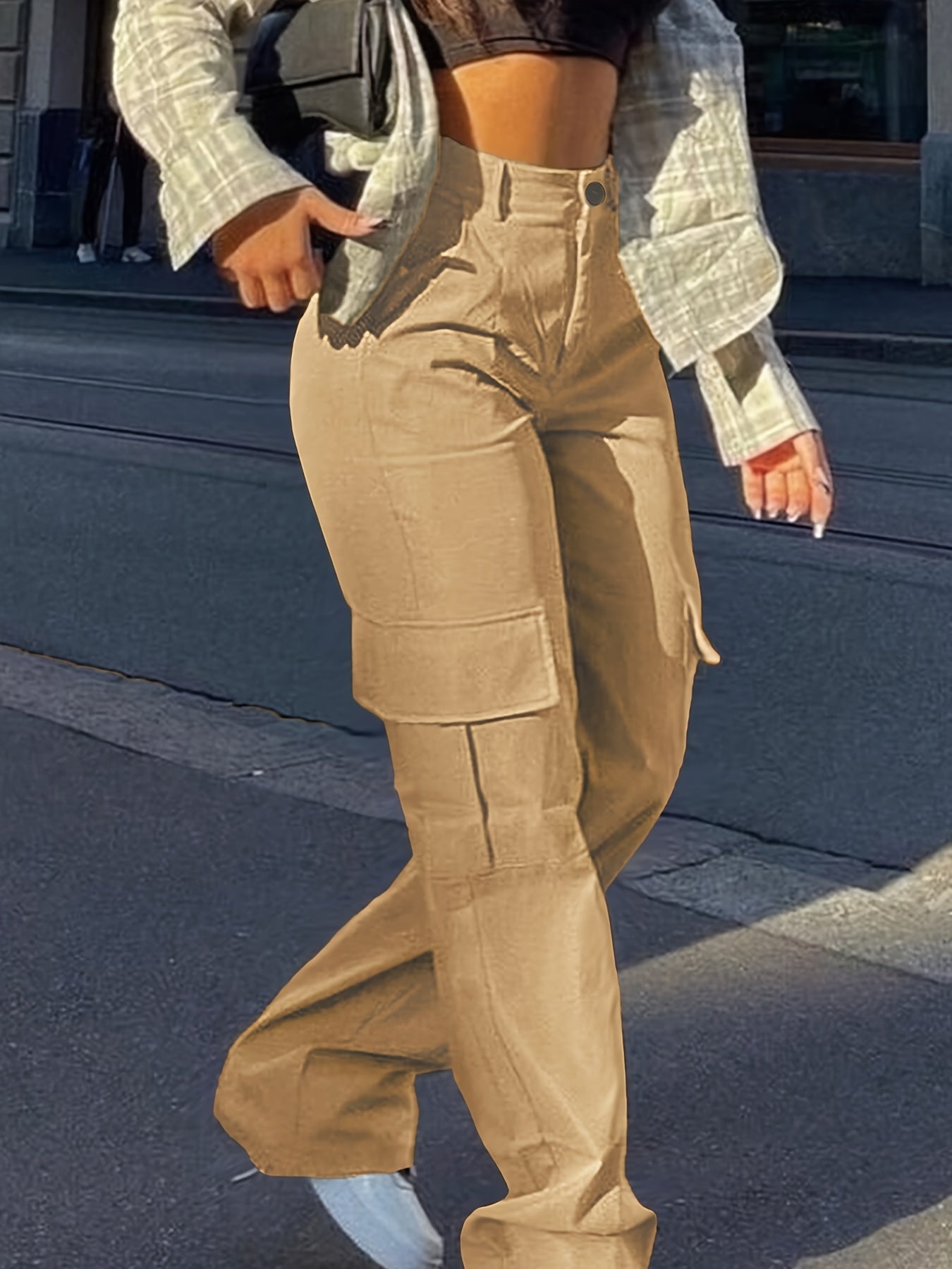 Chic Y2K-Inspired High-Waist Cargo Pants for Women