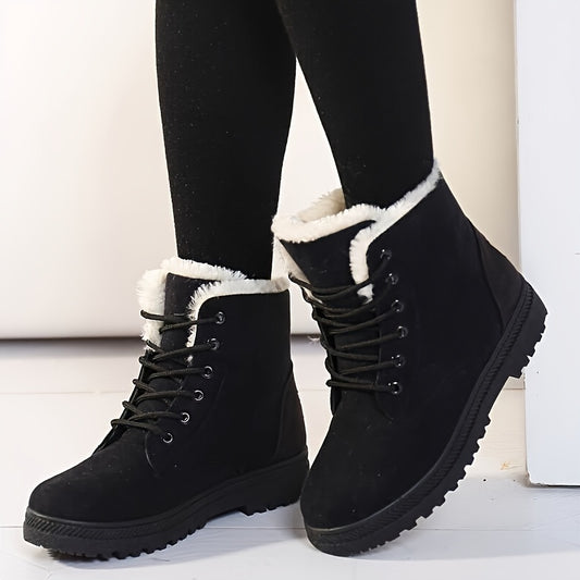 Botas de nieve cálidas para mujer, zapatos de invierno cálidos y cómodos, botas altas clásicas antideslizantes para exteriores