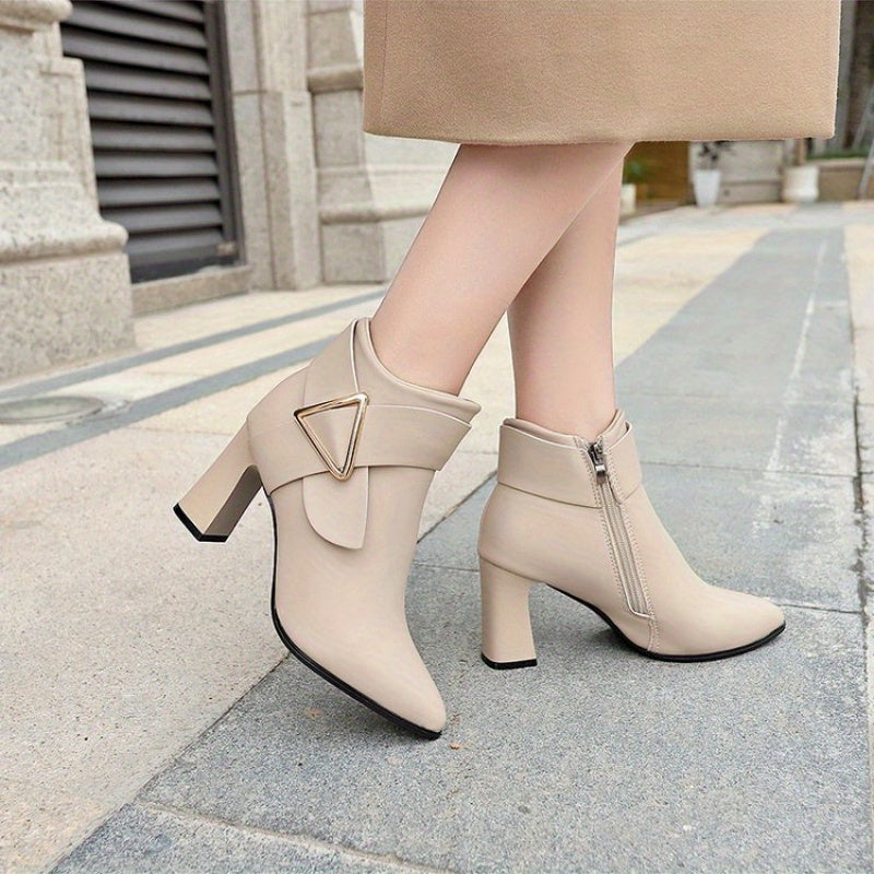 Korean Style Women's Chelsea Ankle Boots - Block Heel