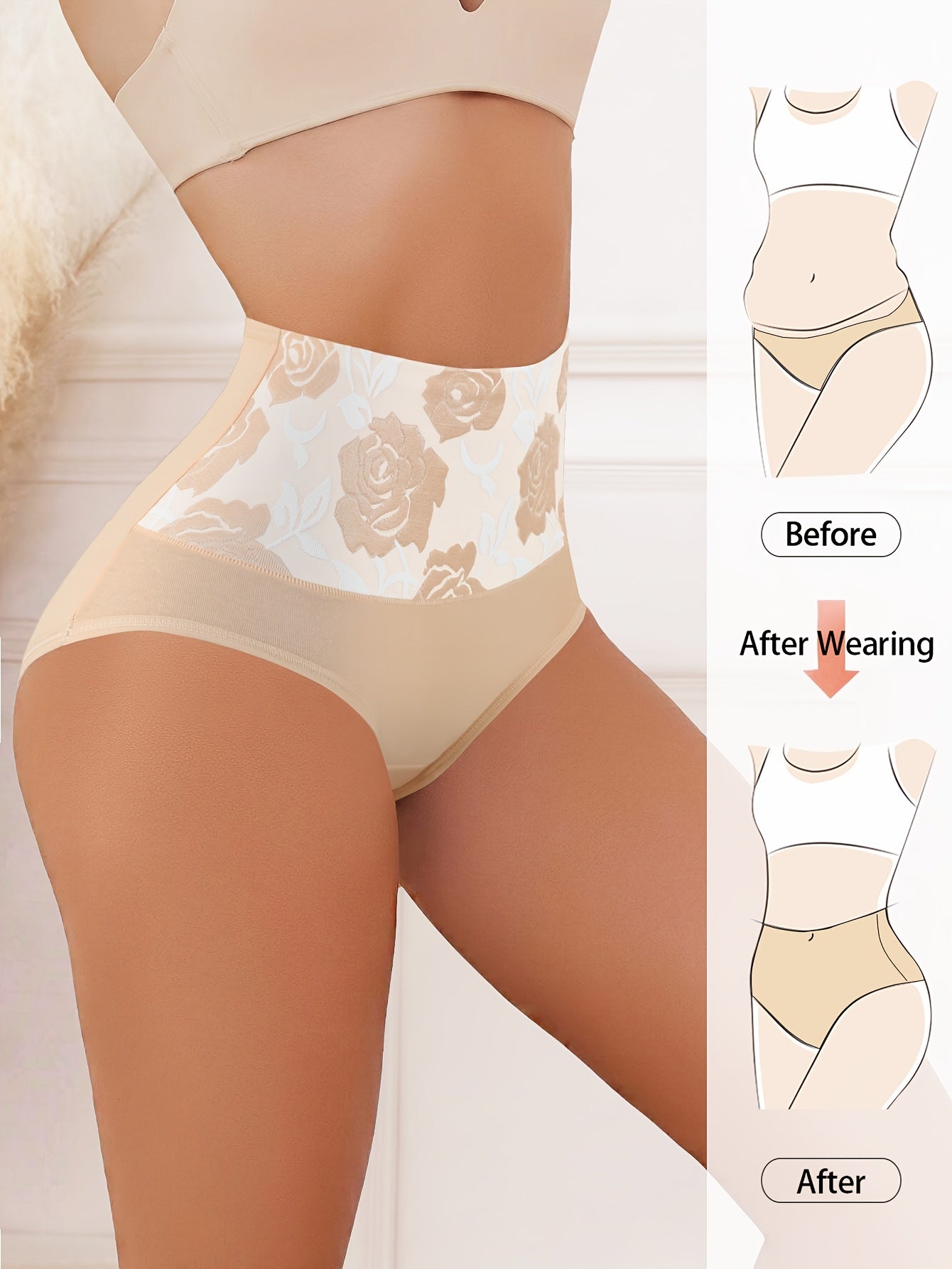 Floral High Waist Briefs - Elegant & Comfy 3pcs - LuxyXO