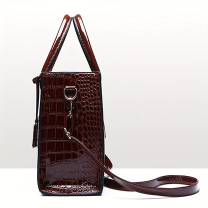 Trendy Crocodile Pattern Handbag for Women