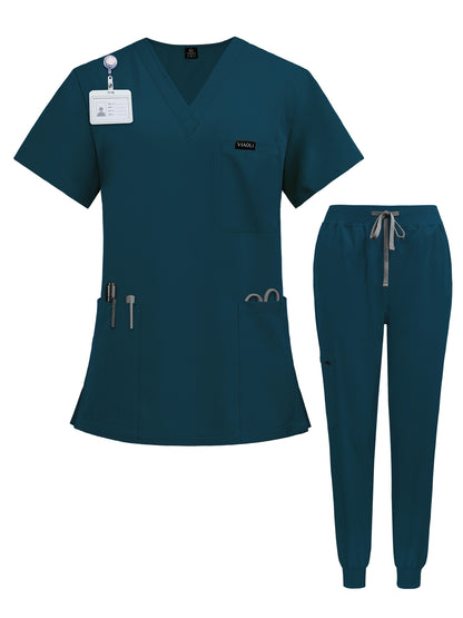 Modern Scrub Set - Breathable & Comfortable 2-Piece