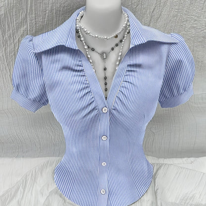 Camisa de manga corta a rayas