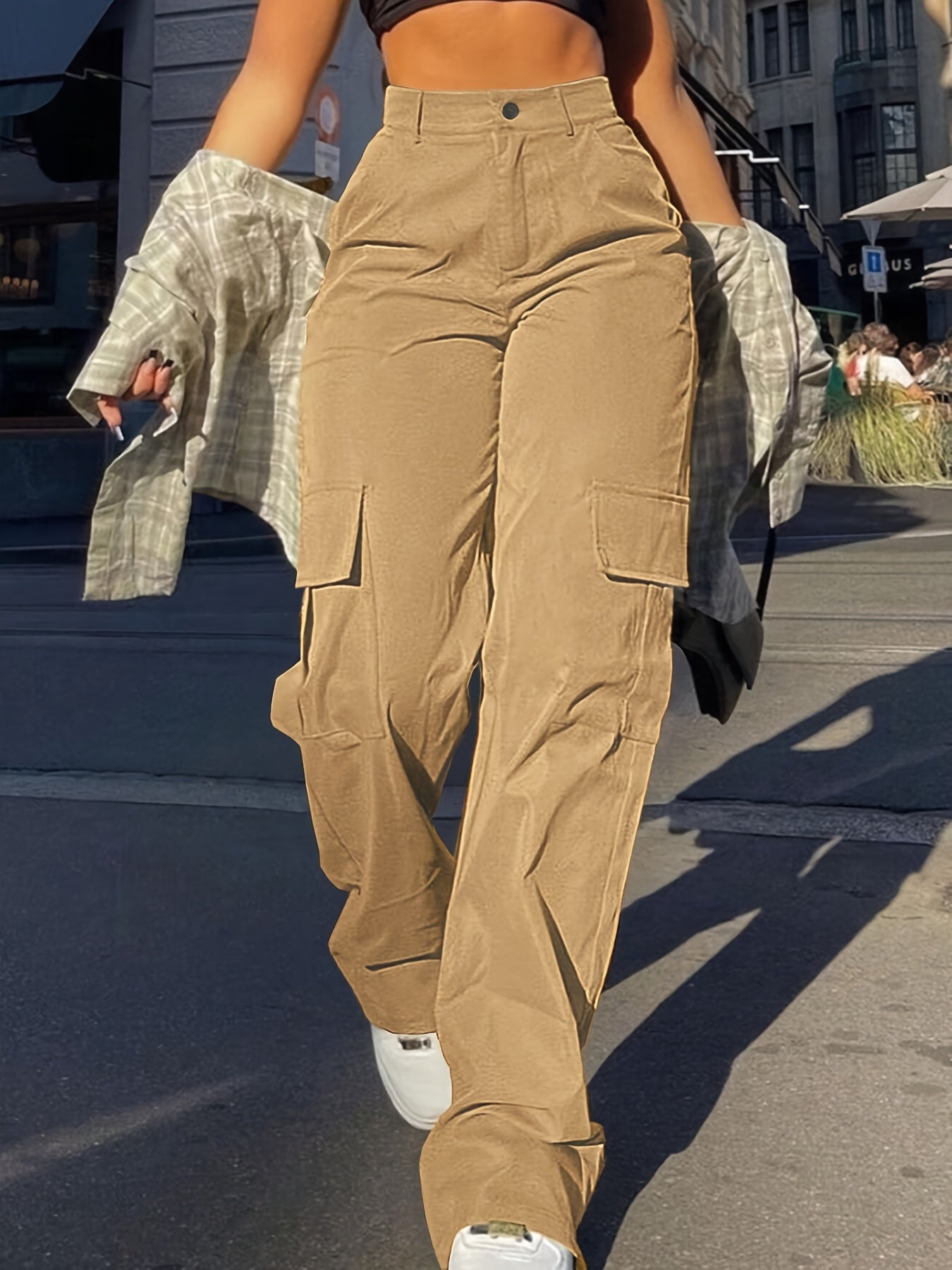 Chic Y2K-Inspired High-Waist Cargo Pants for Women