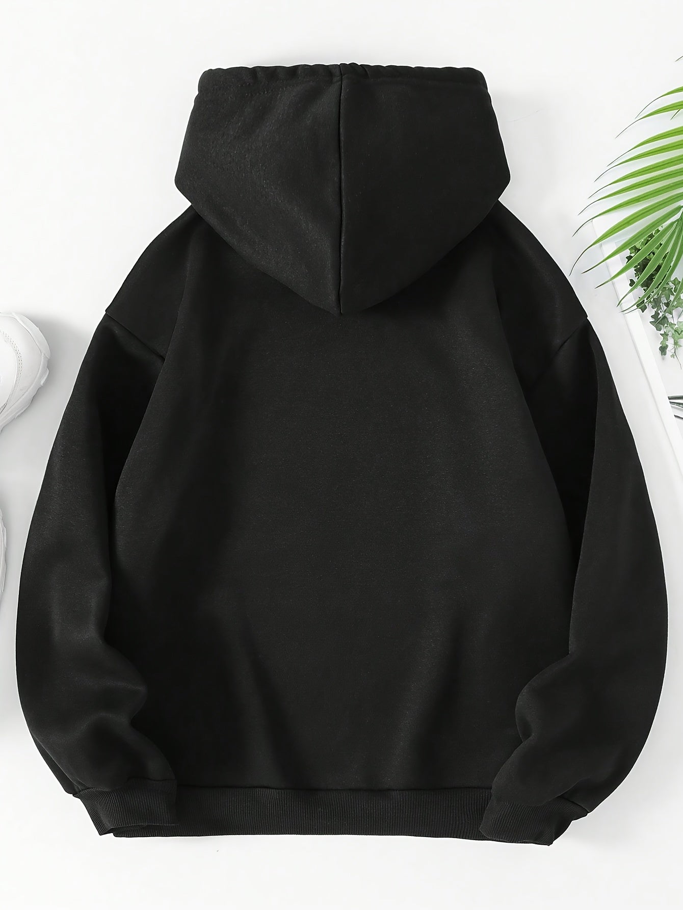 Cross Print Kangaroo Pocket Hoodie, Casual Long Sleeve Drawstring Hoodie