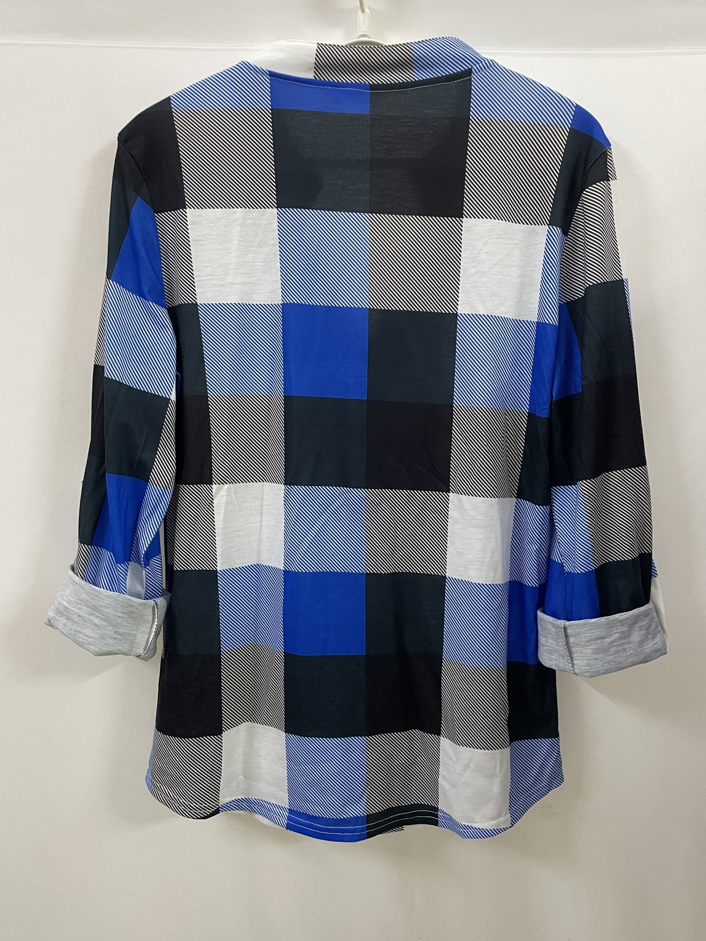 Camisa elegante de franela a cuadros: blusa suave de manga larga con cuello en V y ajuste relajado para uso diario, ropa informal de mujer para la temporada de otoño e invierno