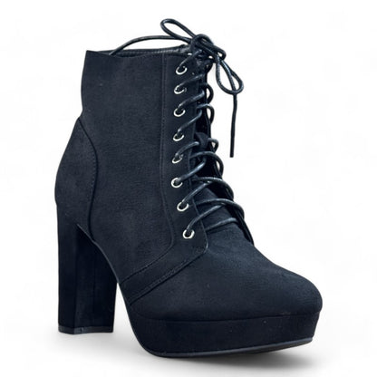 Women's Comfort Lace Up Chunky Heel Ankle Bootie