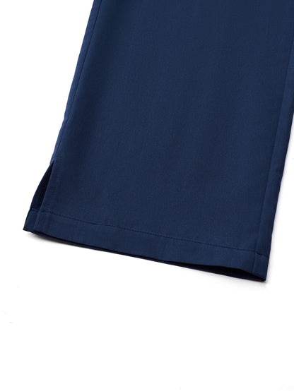 Comfortable Solid Color Drawstring Waist Scrub Pants - Functional Patched Pockets, Micro Elasticity, Machine Washable - Ideal Workwear for Doctors, Nurses, Physicians, Dentists, and Women Professionals