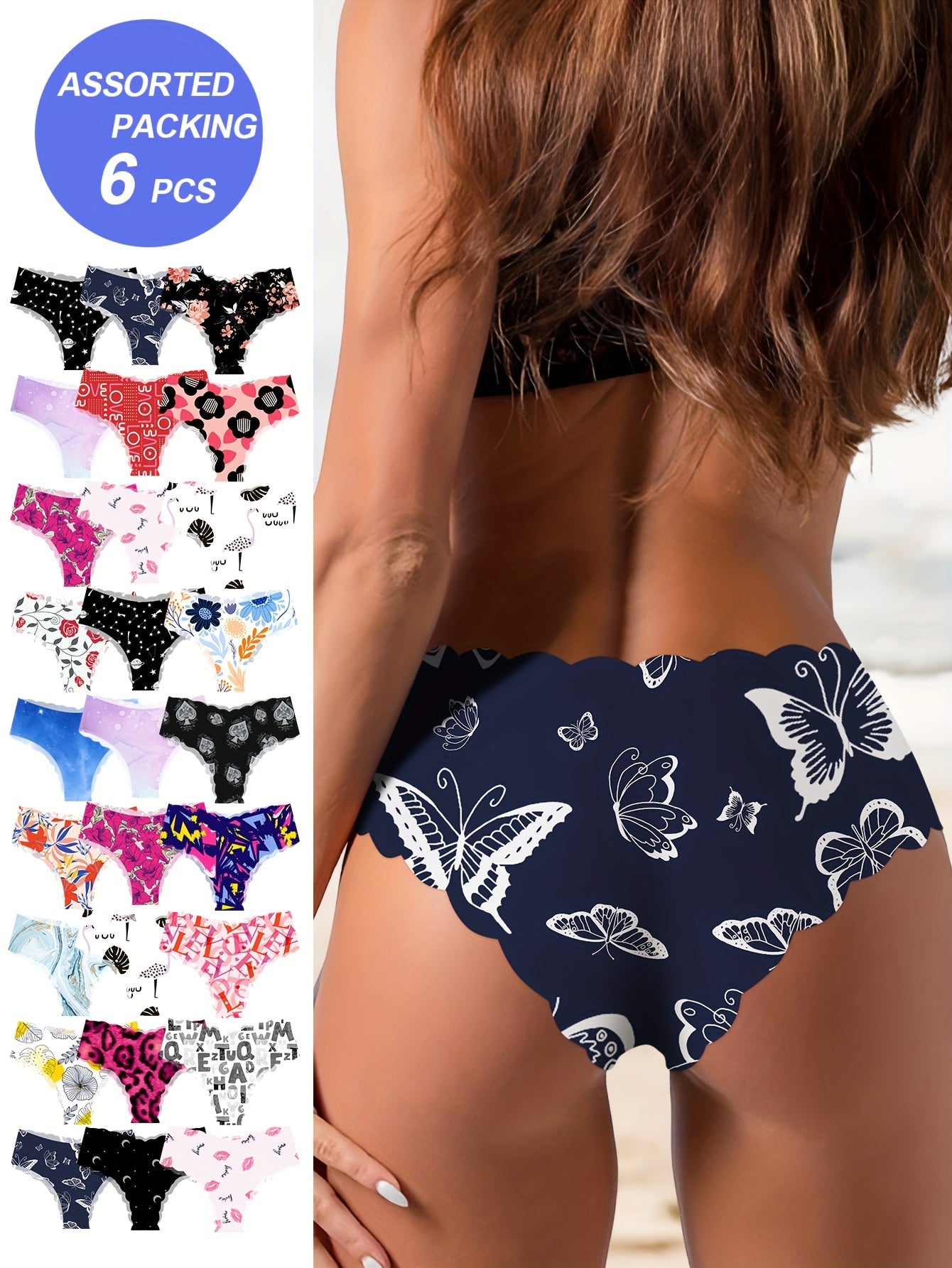 Floral Print Briefs - Ultra-Comfy & Stylish 6-Pack - LuxyXO