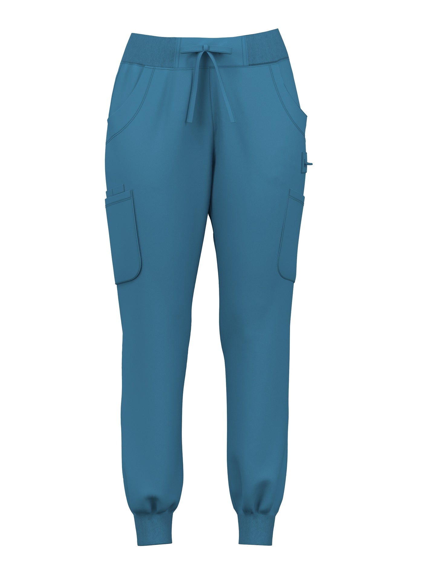 Stretchy Ribbed Comfort Joggers - Soft, Breathable, and Functional Healthcare Uniform Pants with Pockets for Women - Ideal for Medical Professionals and Everyday Wear