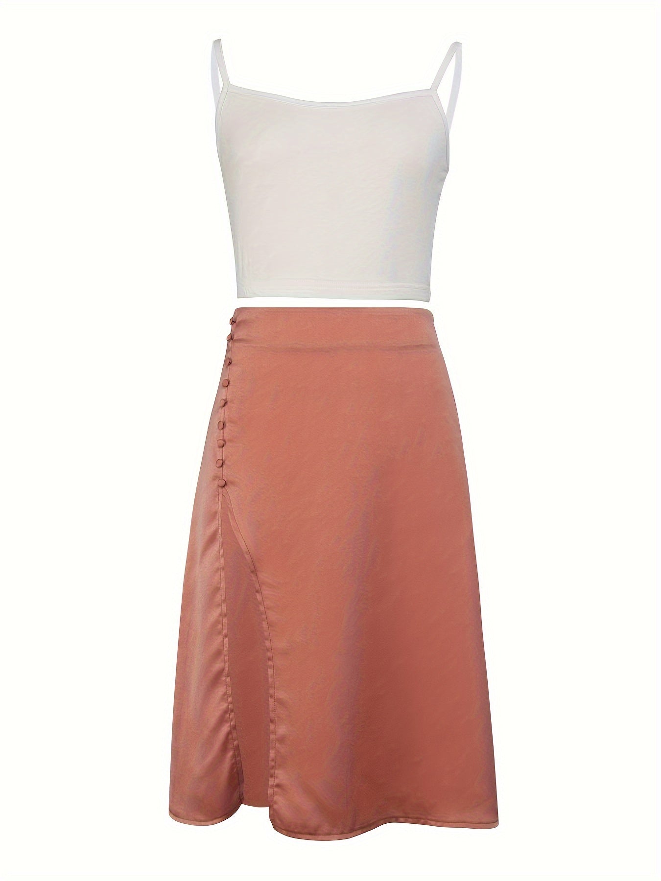 Elegant Solid Color Slim Two-piece Skirt Set