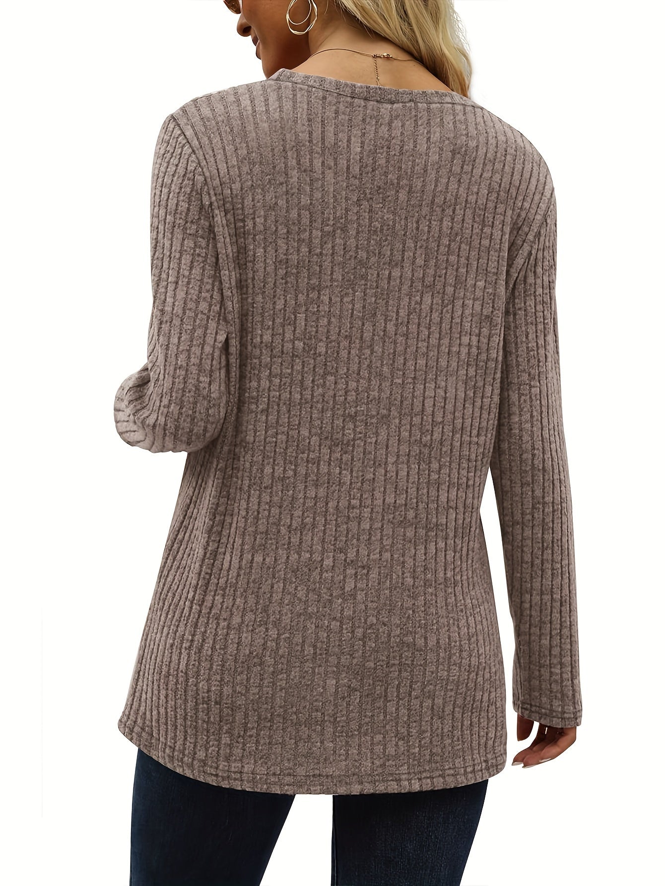 Women's Long Sleeve Crew Neck Tunic Top