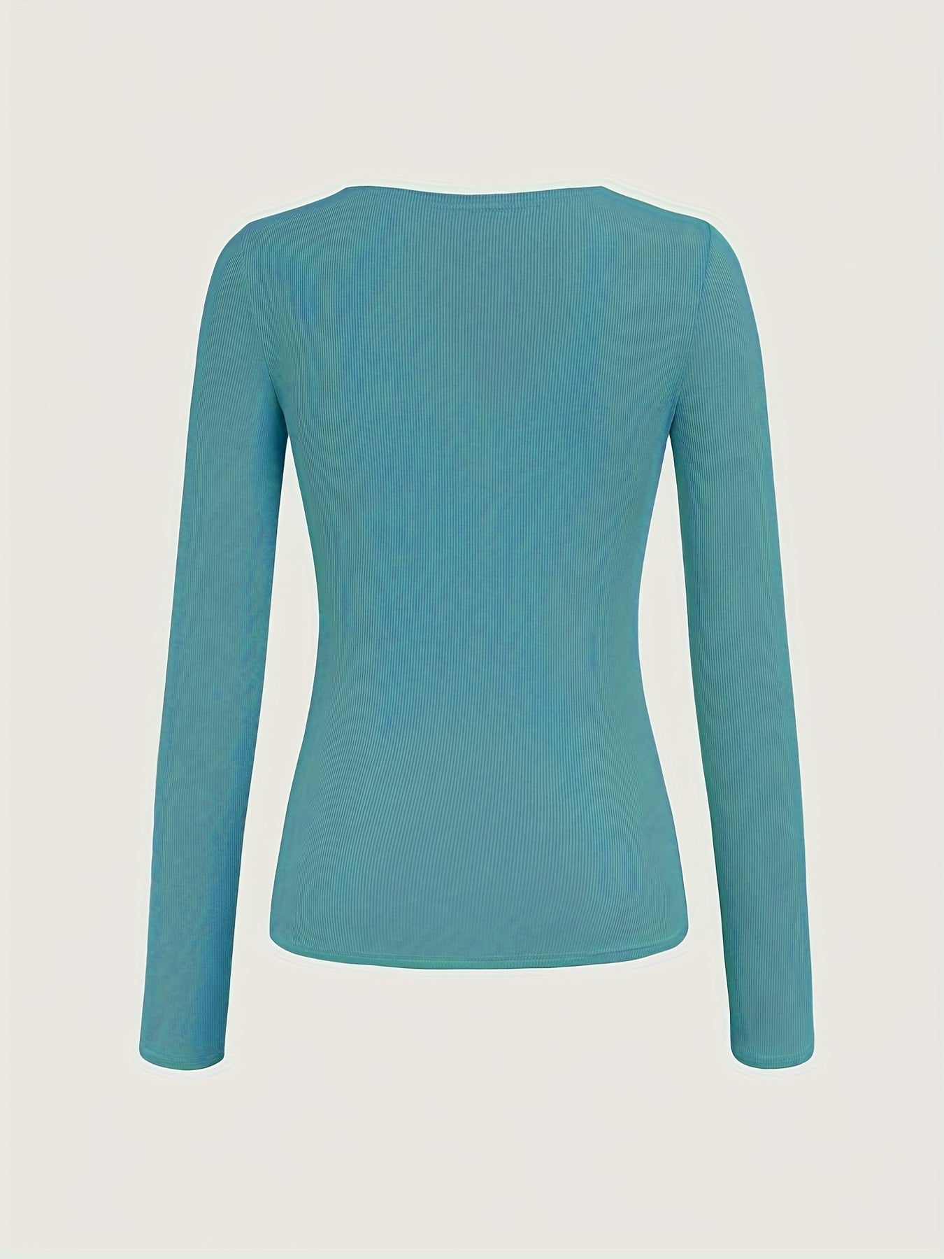 Stylish Solid Color Long Sleeve Top