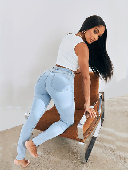 Chic Plus Size High-Rise Stretch Skinny Jeans