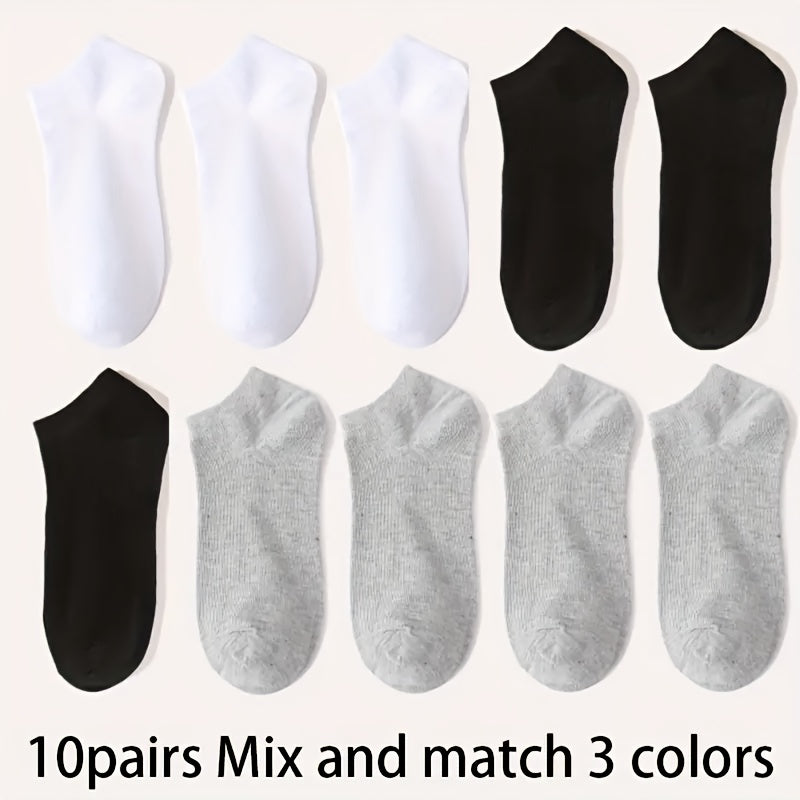 Comfort-Fit Ankle Socks  - Breathable & Lightweight 5/10-Pack - LuxyXO