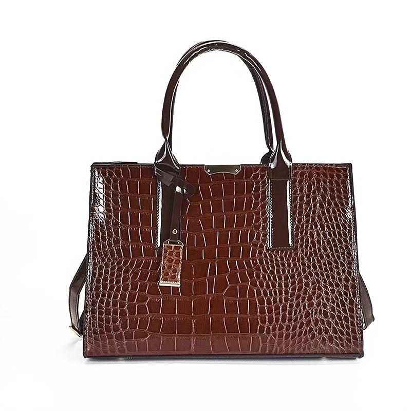 Trendy Crocodile Pattern Handbag for Women