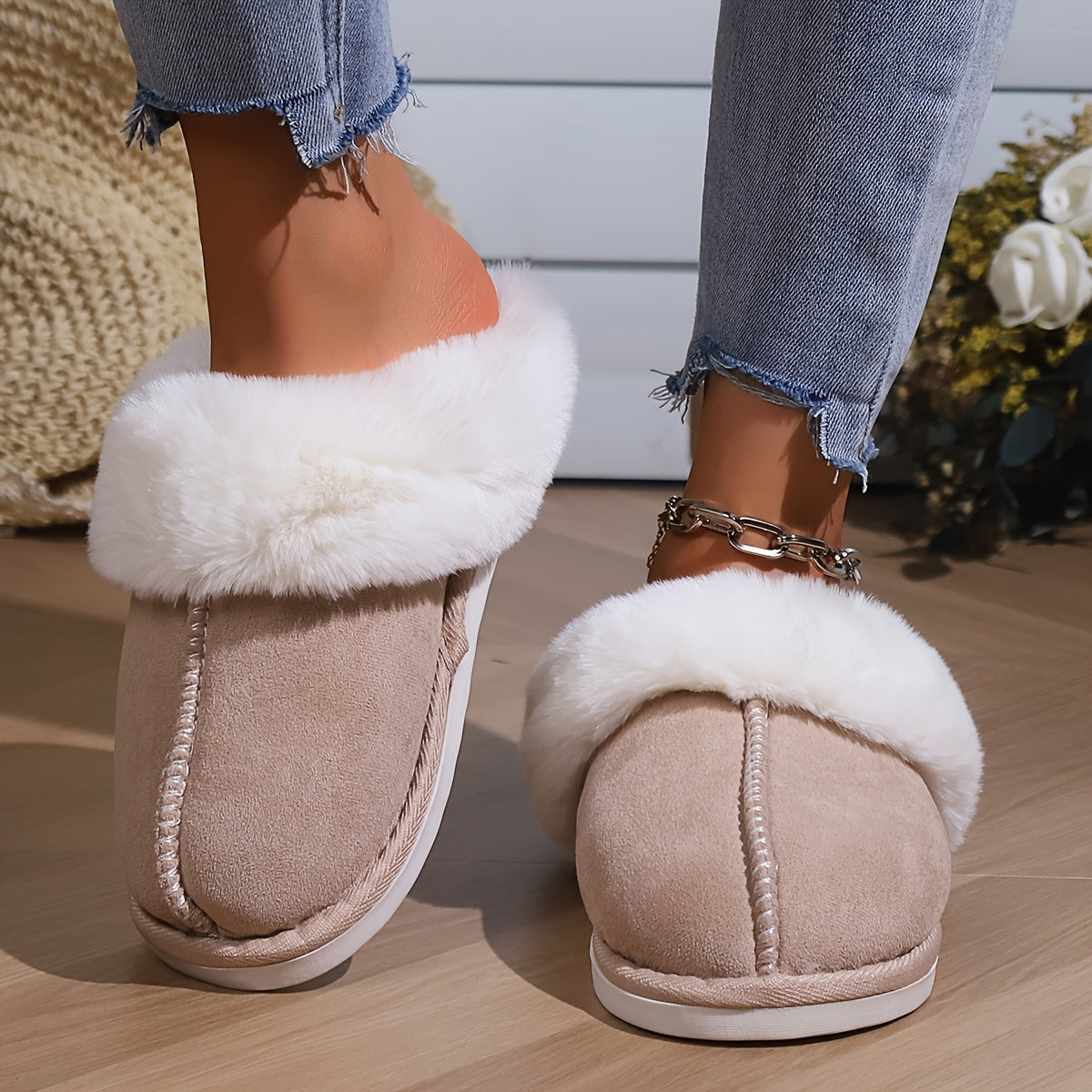 Fluffy Plush Winter Indoor Slippers | Anti-Slip & Warm - LuxyXO