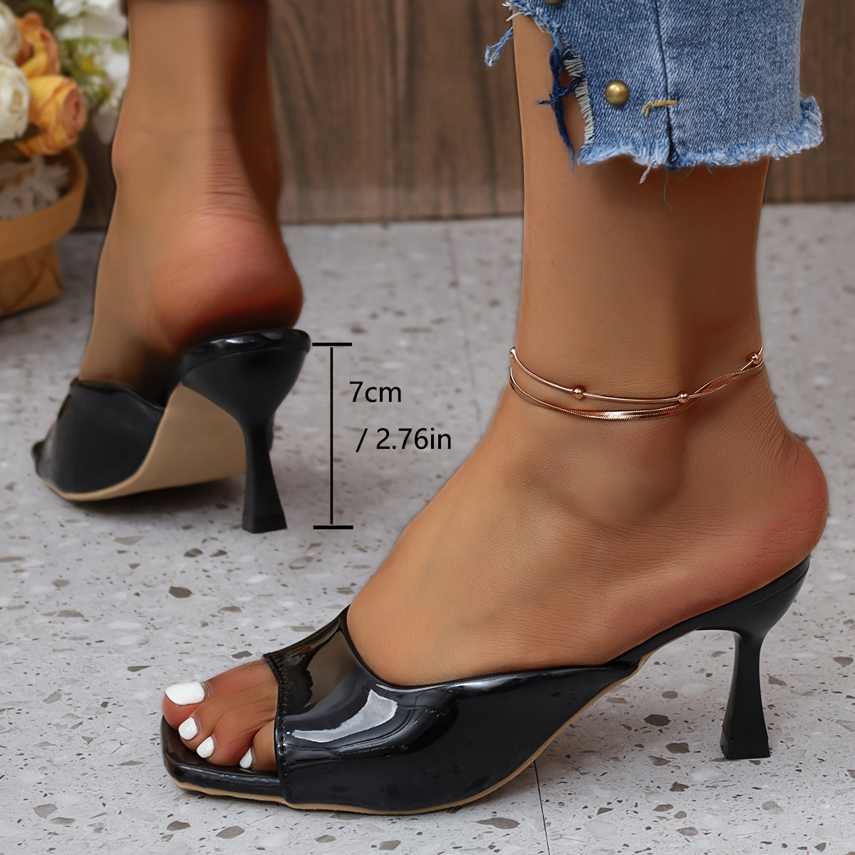 Elegant Stiletto Heels - Single-Tone, High Heel, Classic Square Toe, Easy Slip-On Design, Sophisticated Style - Womens Fashionable Dress Pumps for Formal Occasions