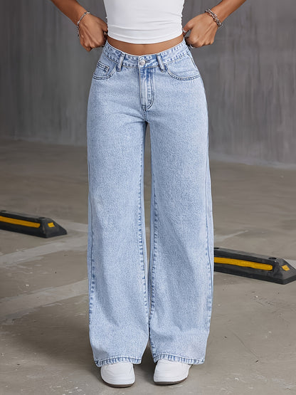 Embroidered Bow Washed Denim Jeans For Women - Mid-waisted Straight-leg Trousers, High-end Feel Niche Street