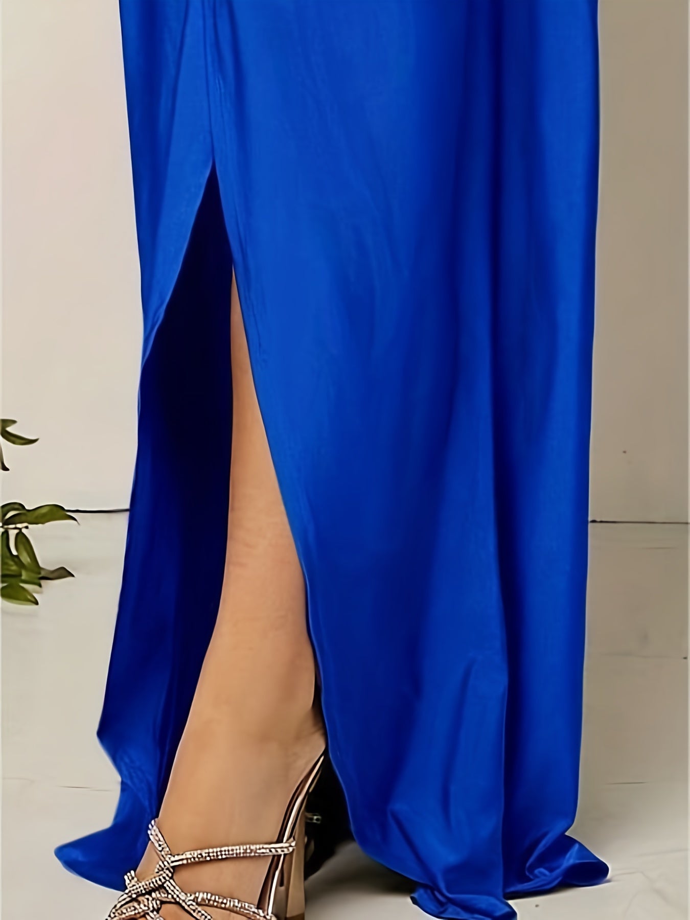 Vibrant Solid Color V-Neck Tank Dress - Elegant Split Twist Design, Mid-Elasticity Polyester Fabric, Machine Washable, Perfect for Summer Party, Banquet, Wedding, Engagement Ceremony and Customized Occasions