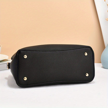 Elegant White Faux Leather Handbag for Women - Chic Fashion Shoulder Bag