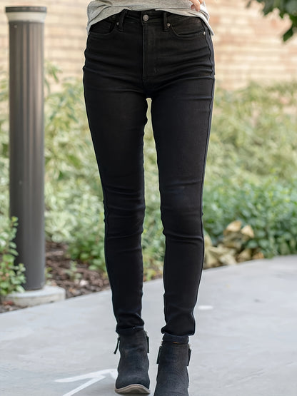 Classic Black Skinny Jeans for Women - Soft, High-Elastic, Comfortable, Perfect Fit, Versatile, and Timeless Fashion Piece for Halloween and Christmas Gift