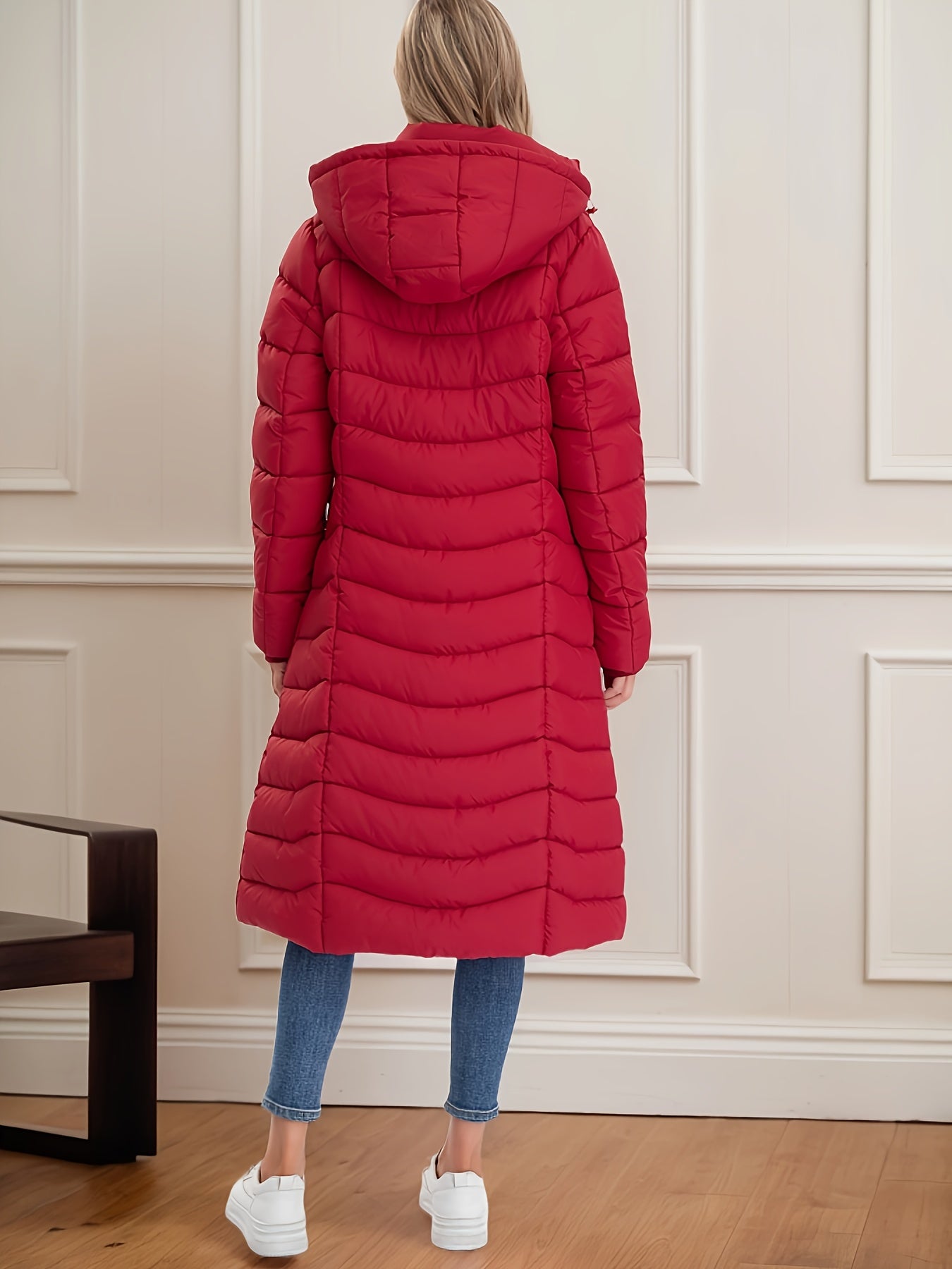 Women's Long Hooded Coat - Multi-Color, Quilted, Warm And Stylish, Available In Multiple Sizes