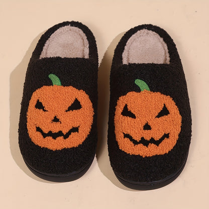 Cozy Halloween Cartoon Pumpkin House Slippers