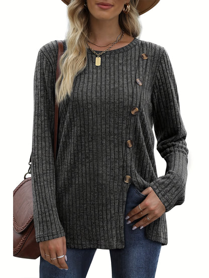 Women's Long Sleeve Crew Neck Tunic Top